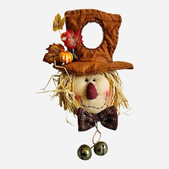 VNTG Scarecrow Hanging Decoration Northlight Fall Harvest Wreath Doorknob Hanger - Picture 3 of 5